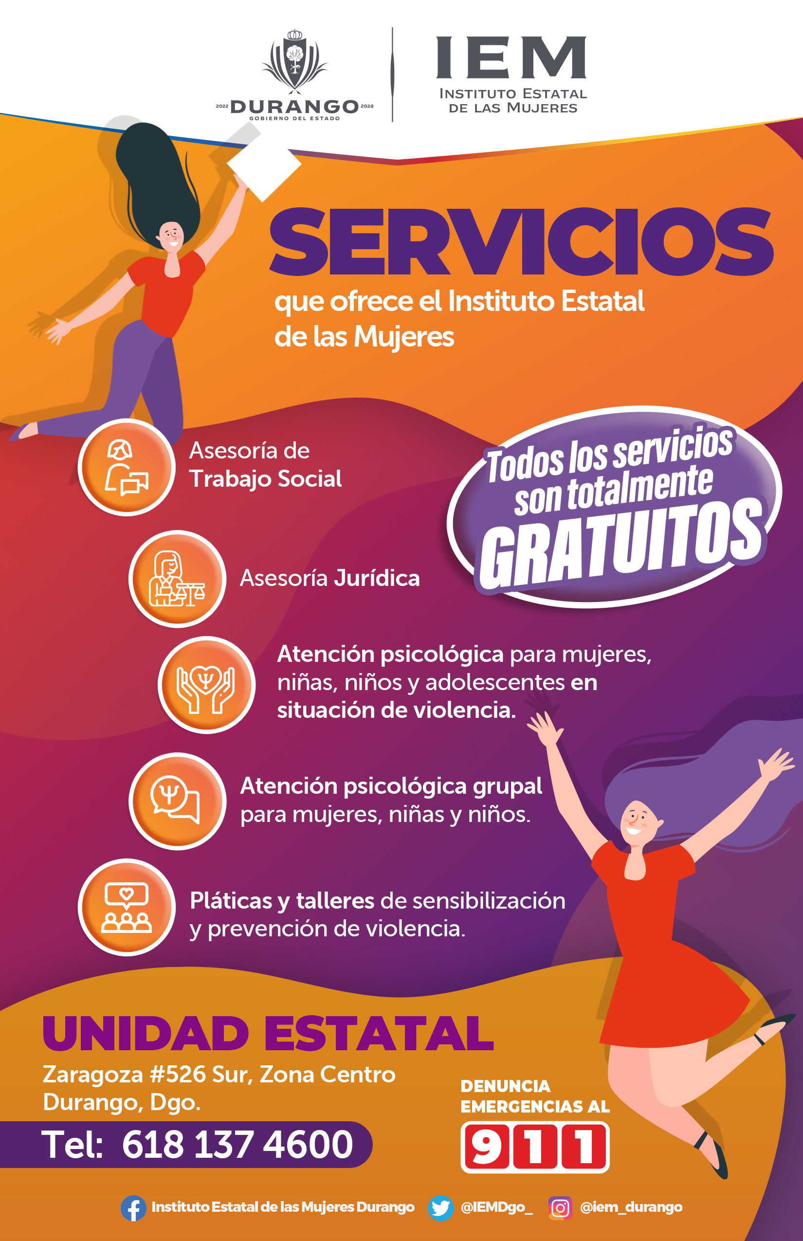 EL IEM, apoya con servicios dirigidos a mujeres.